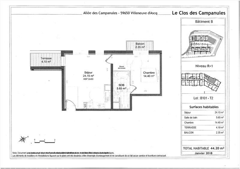 Location Appartement 44m² Villeneuve-d'ascq 3